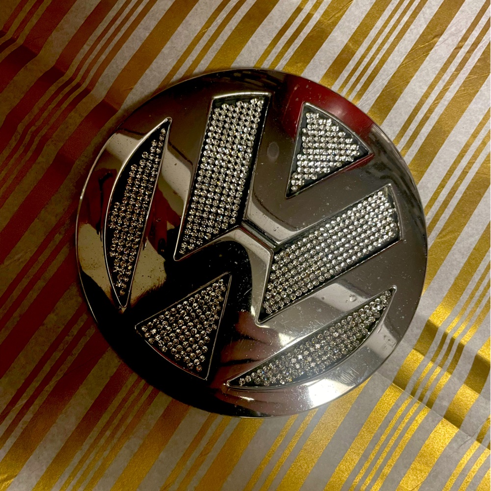 Volkswagen Beetle OEM Hood emblem for 98 through 2010 with Swarovski Crystals!